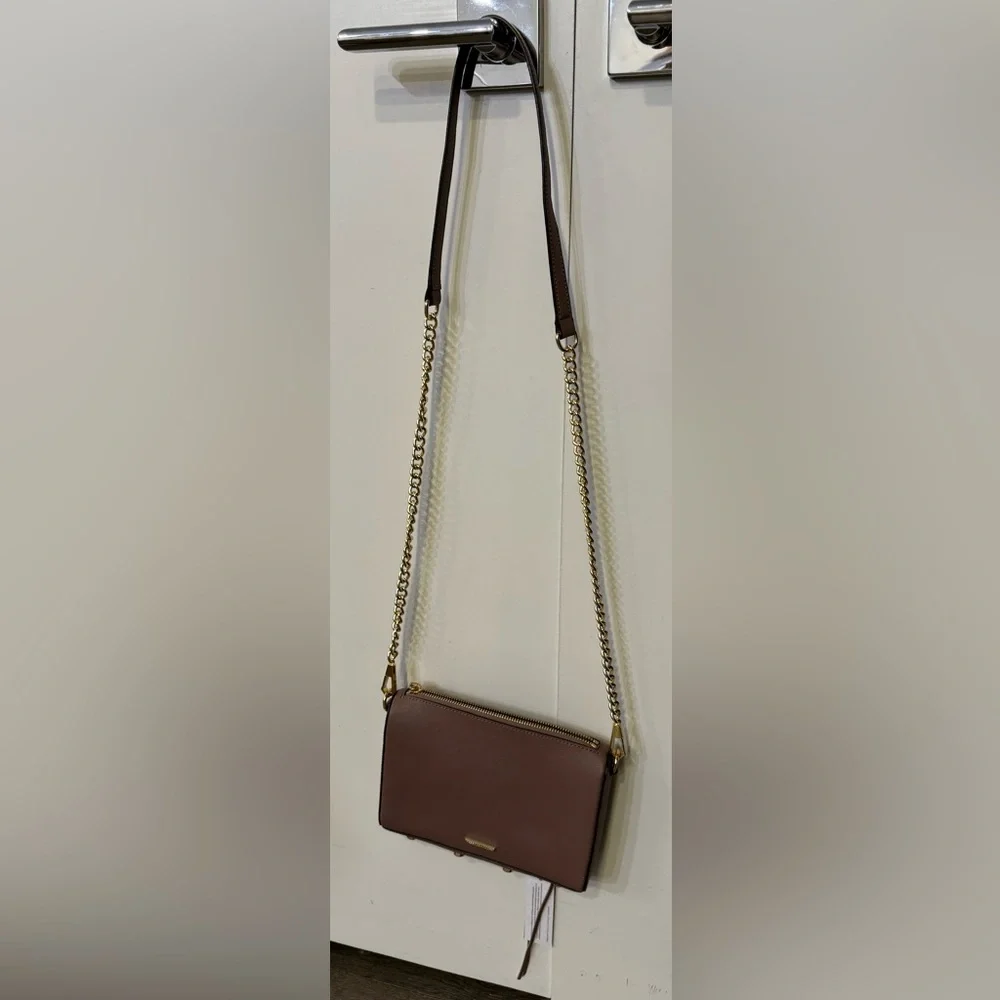 Rebecca Minkoff Mauve Avery Crossbody Bag with Gold Chain. NWT - Picture 2 of 5